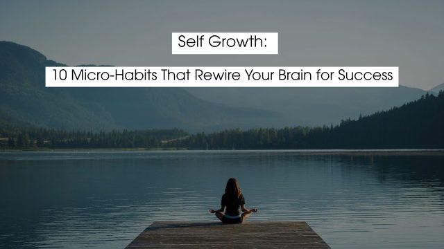 Self growth: a woman practicing healthy habits while sitting by a peaceful lake