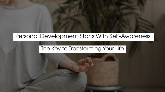 Personal Development: A woman sitting cross-legged indoors practicing mindfulness meditation, symbolizing self-awareness and personal development.