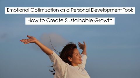 Woman standing outdoors with arms raised and open, symbolizing emotional optimization, personal development, freedom, balance, and sustainable personal growth.